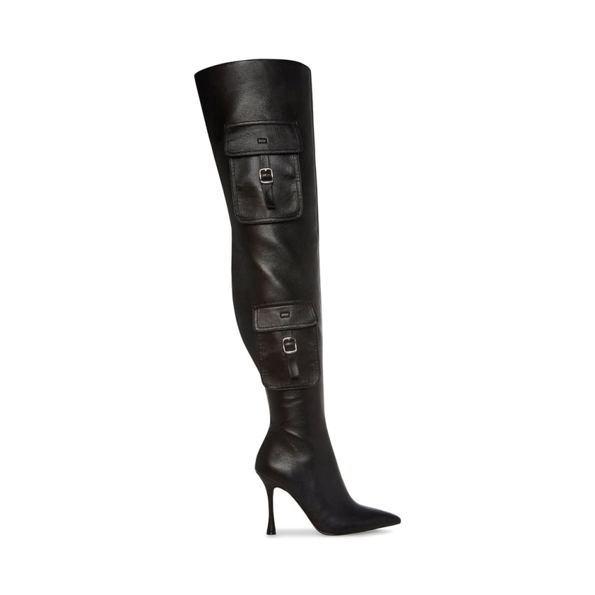 Black Steve Madden Brittany Women\'s Knee-high Boots | PH 4593HIU